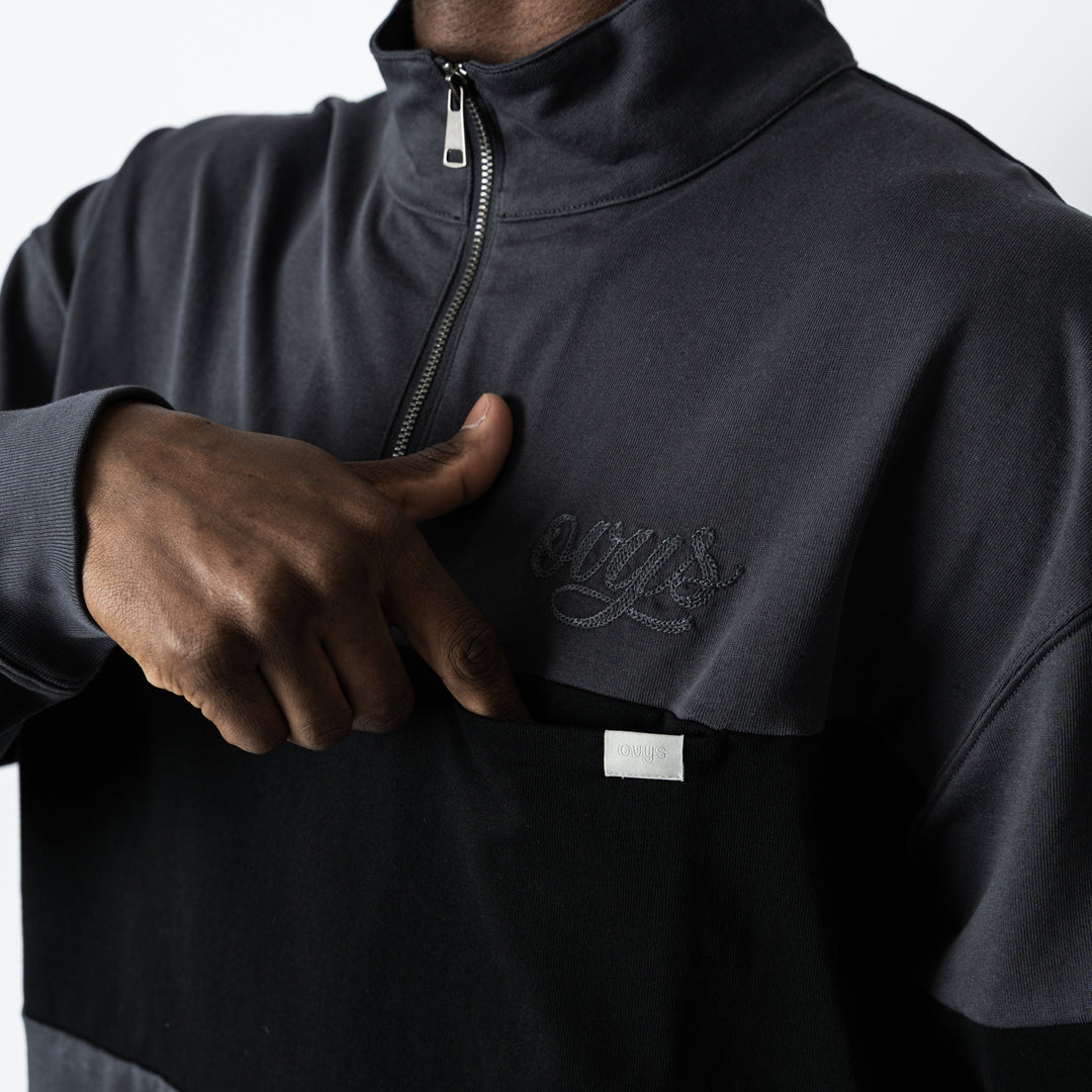 【2/27(金)発売】PANELED HALF ZIP COTTON LS SHIRT