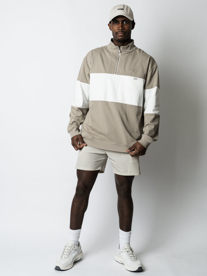 【2/27(金)発売】PANELED HALF ZIP COTTON LS SHIRT