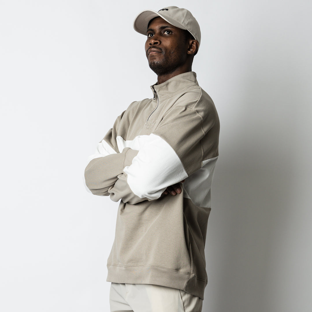 【2/27(金)発売】PANELED HALF ZIP COTTON LS SHIRT