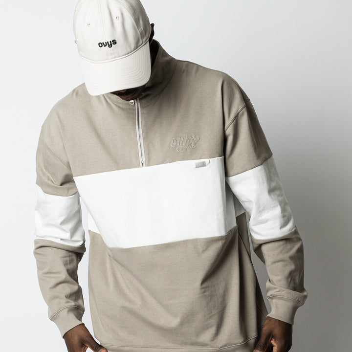 【2/27(金)発売】PANELED HALF ZIP COTTON LS SHIRT