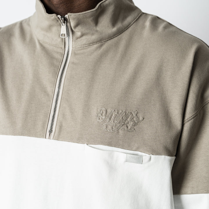 【2/27(金)発売】PANELED HALF ZIP COTTON LS SHIRT