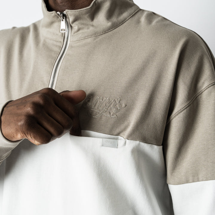【2/27(金)発売】PANELED HALF ZIP COTTON LS SHIRT