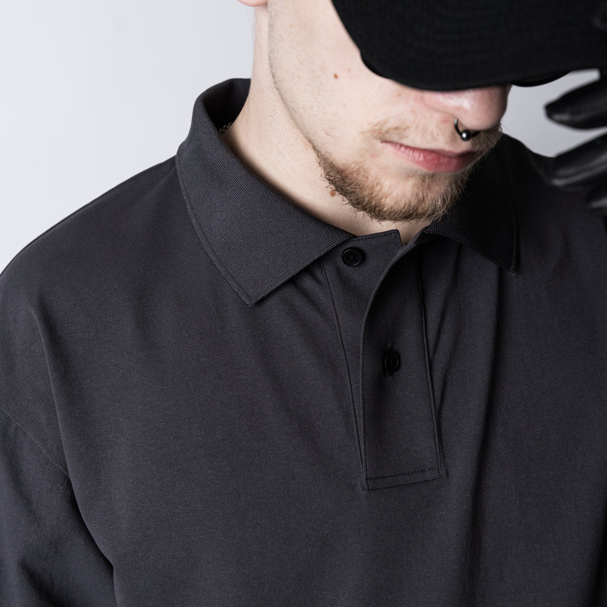 META OVERSIZED SLIT POLO SHIRT – ovys(オーヴィーズ)