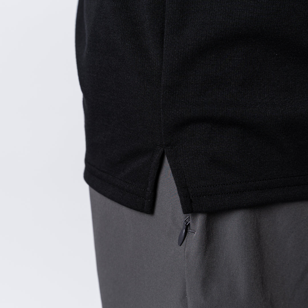 HAND SIGN LOGO HIGH NECK BACK MESH SS TEE