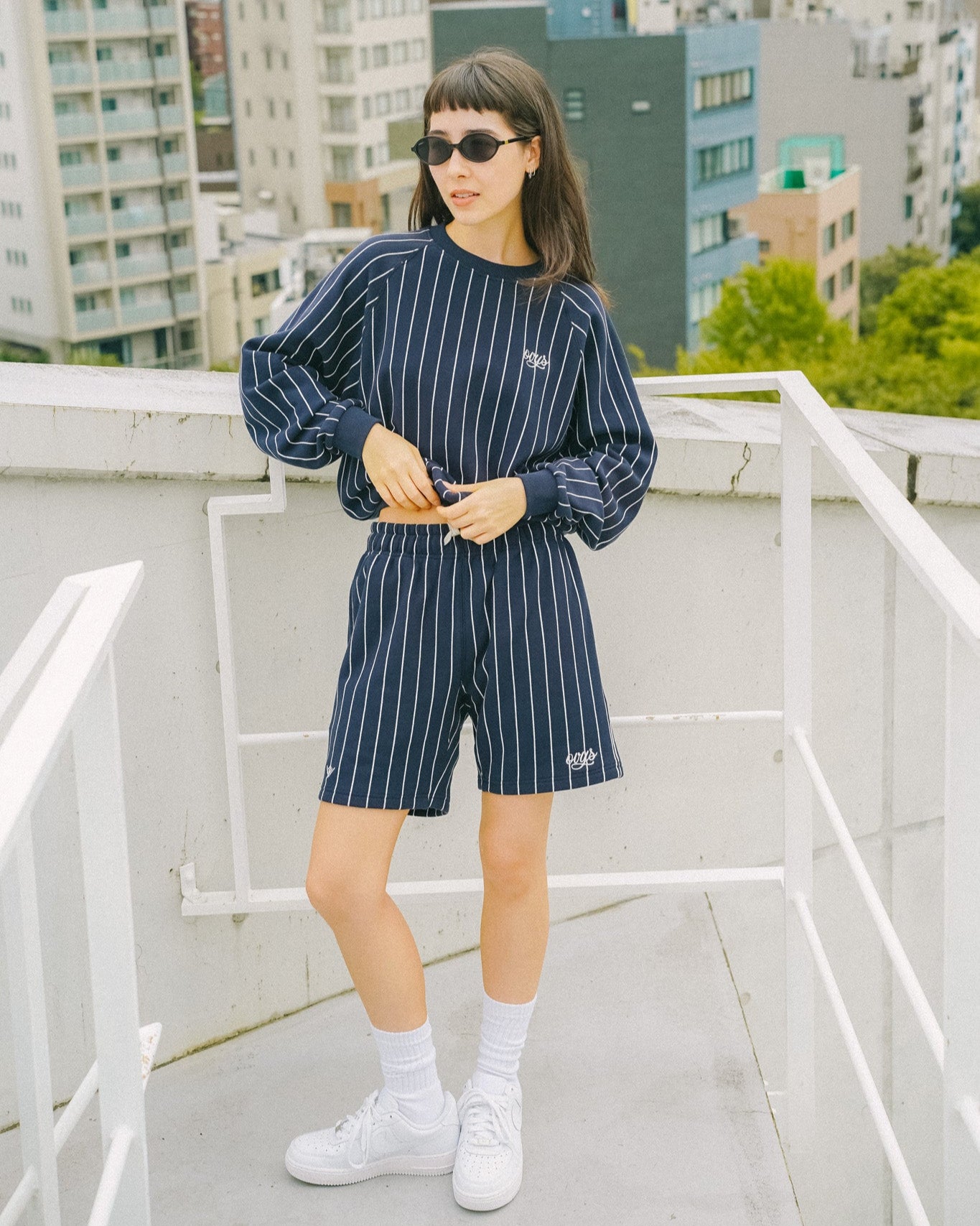 レディース【ovys公式】ストライプスウェットショートパンツ – ovys