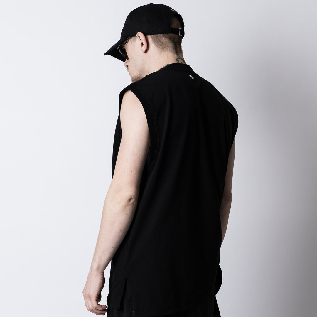 SQUARE LOGO C-MESH SLEEVELESS SHIRT