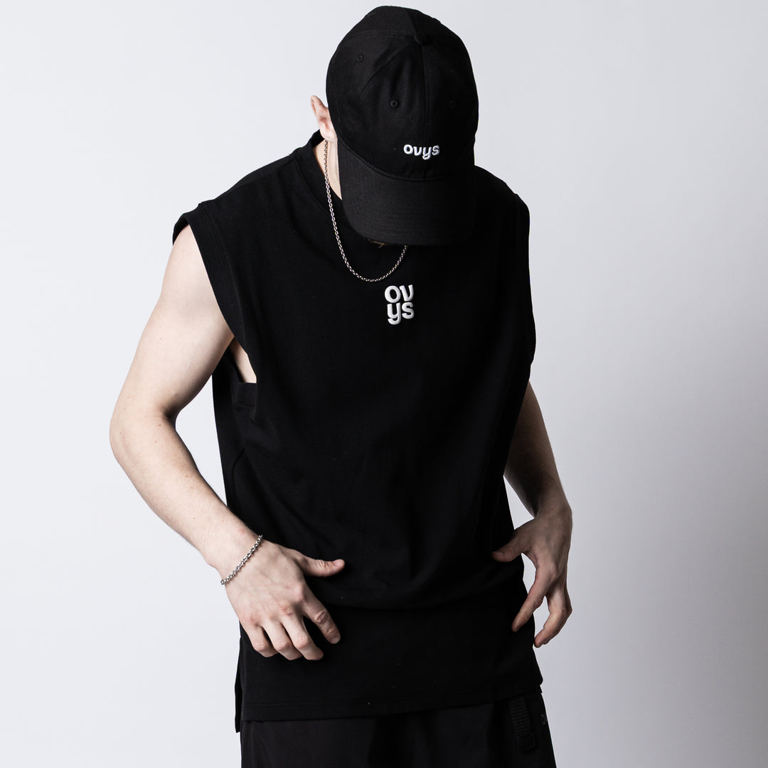 SQUARE LOGO C-MESH SLEEVELESS SHIRT