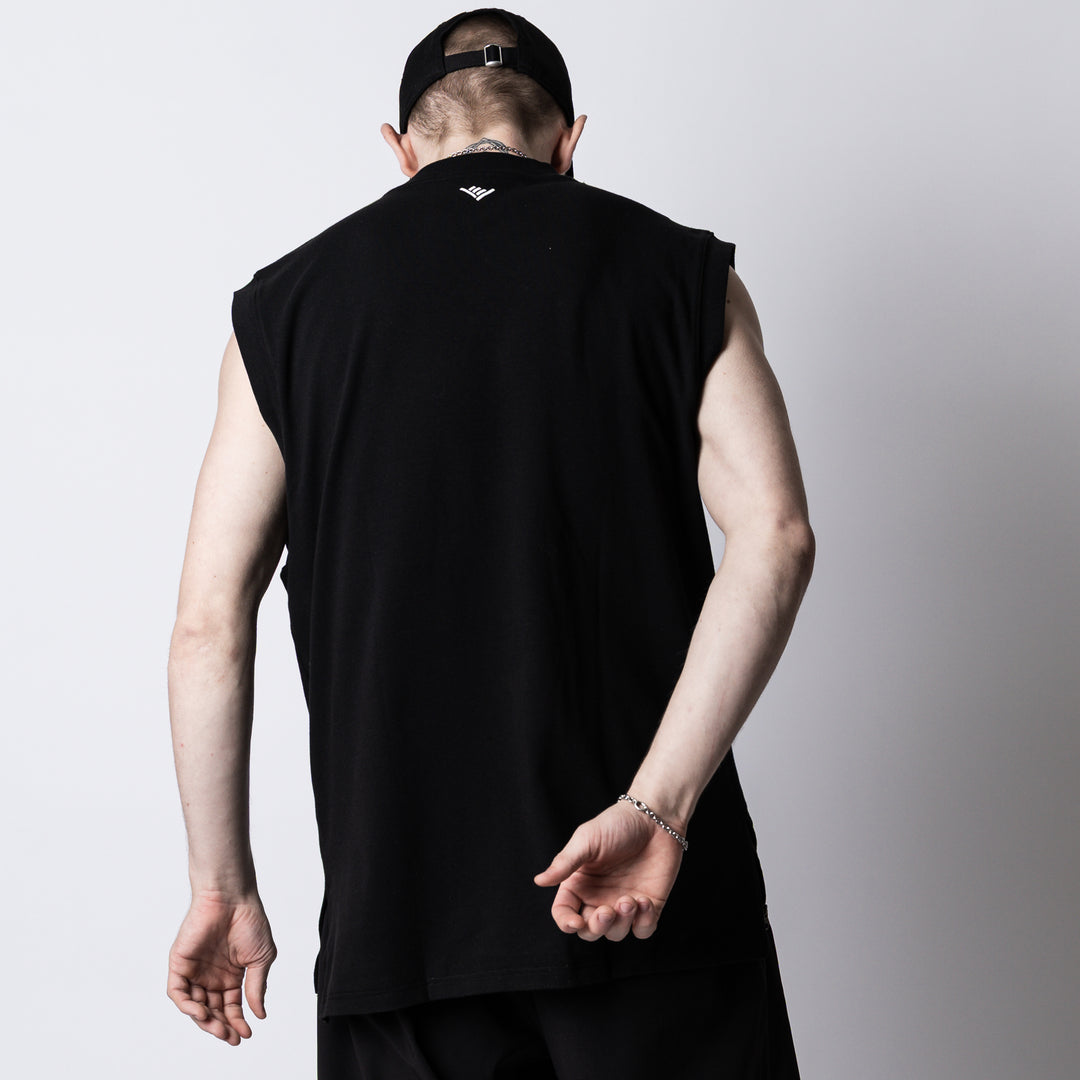 SQUARE LOGO C-MESH SLEEVELESS SHIRT