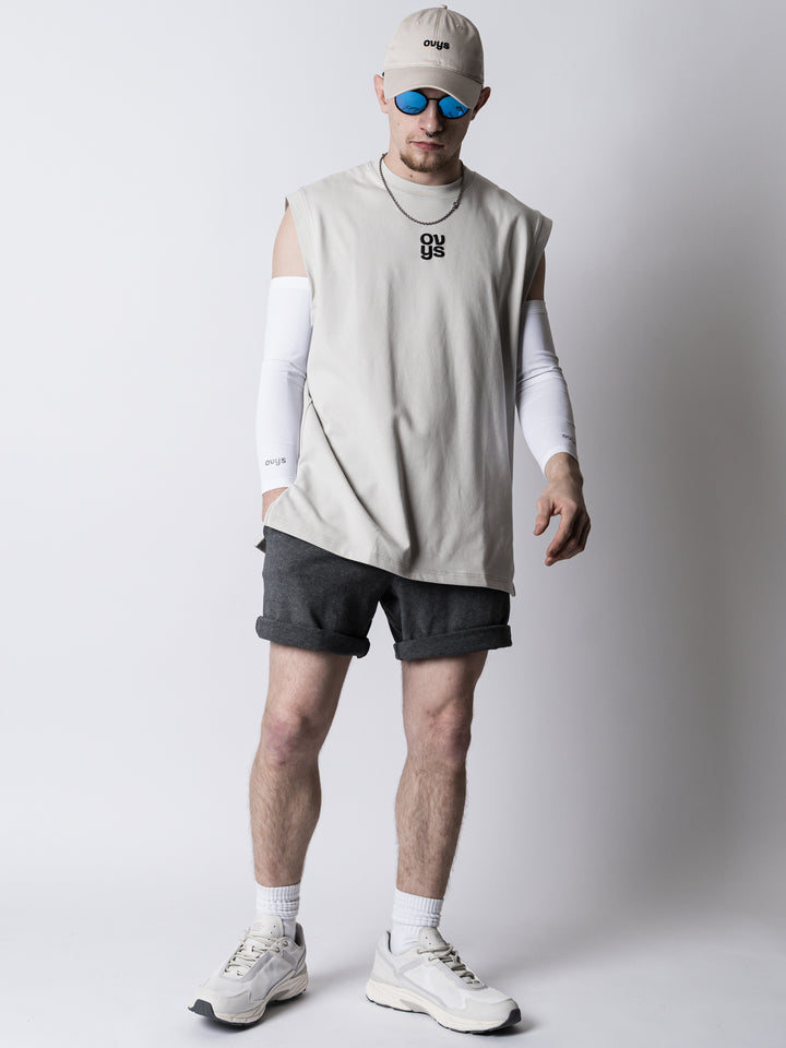 SQUARE LOGO C-MESH SLEEVELESS SHIRT