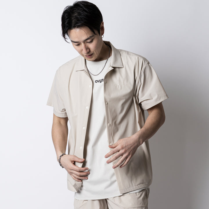 WORKOUT NYLON OPEN COLLAR SHIRT