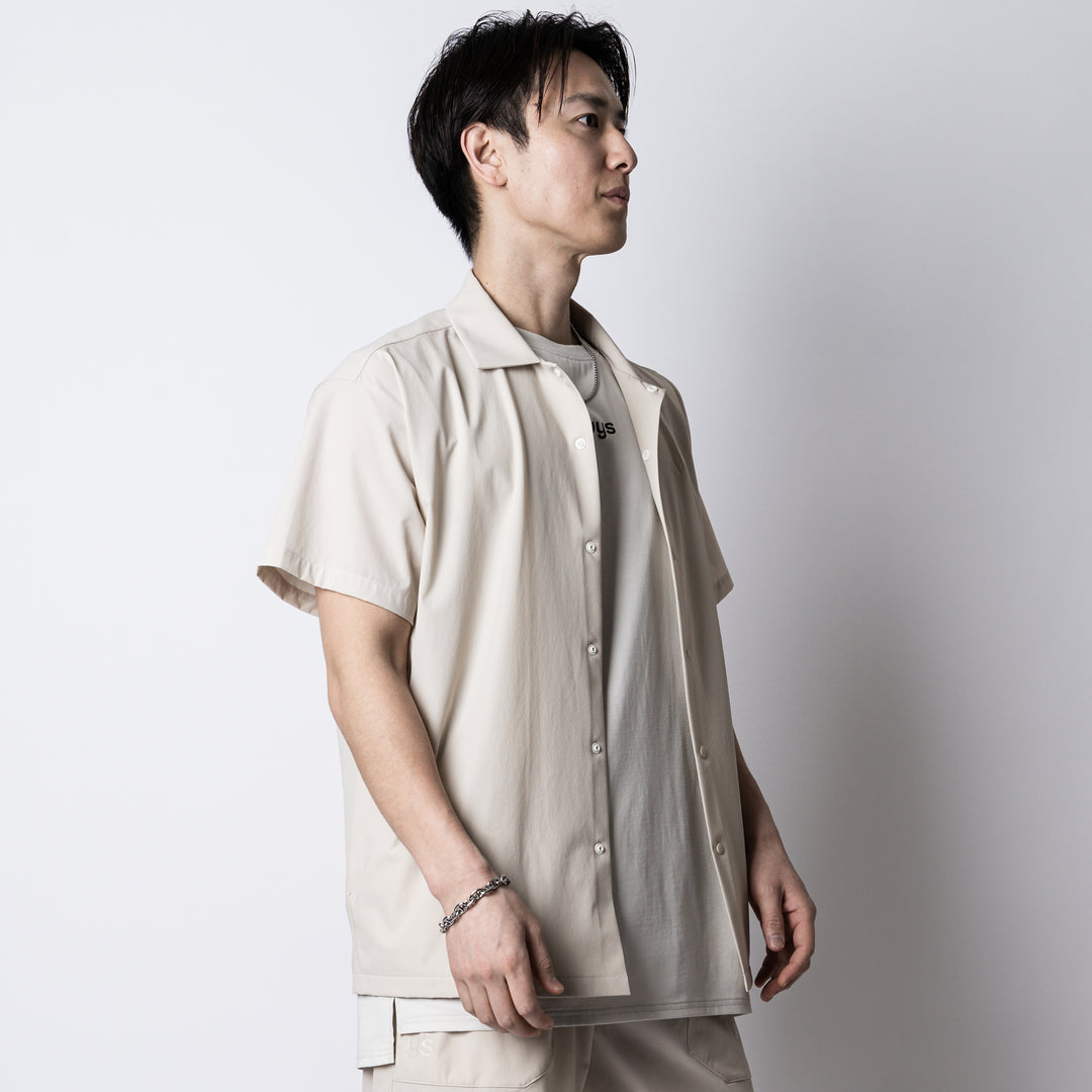 WORKOUT NYLON OPEN COLLAR SHIRT