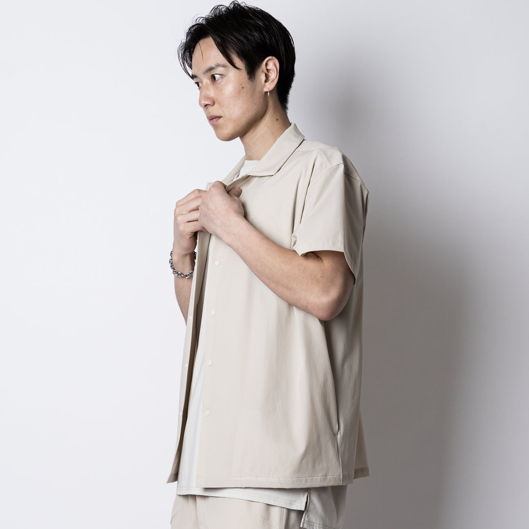 WORKOUT NYLON OPEN COLLAR SHIRT