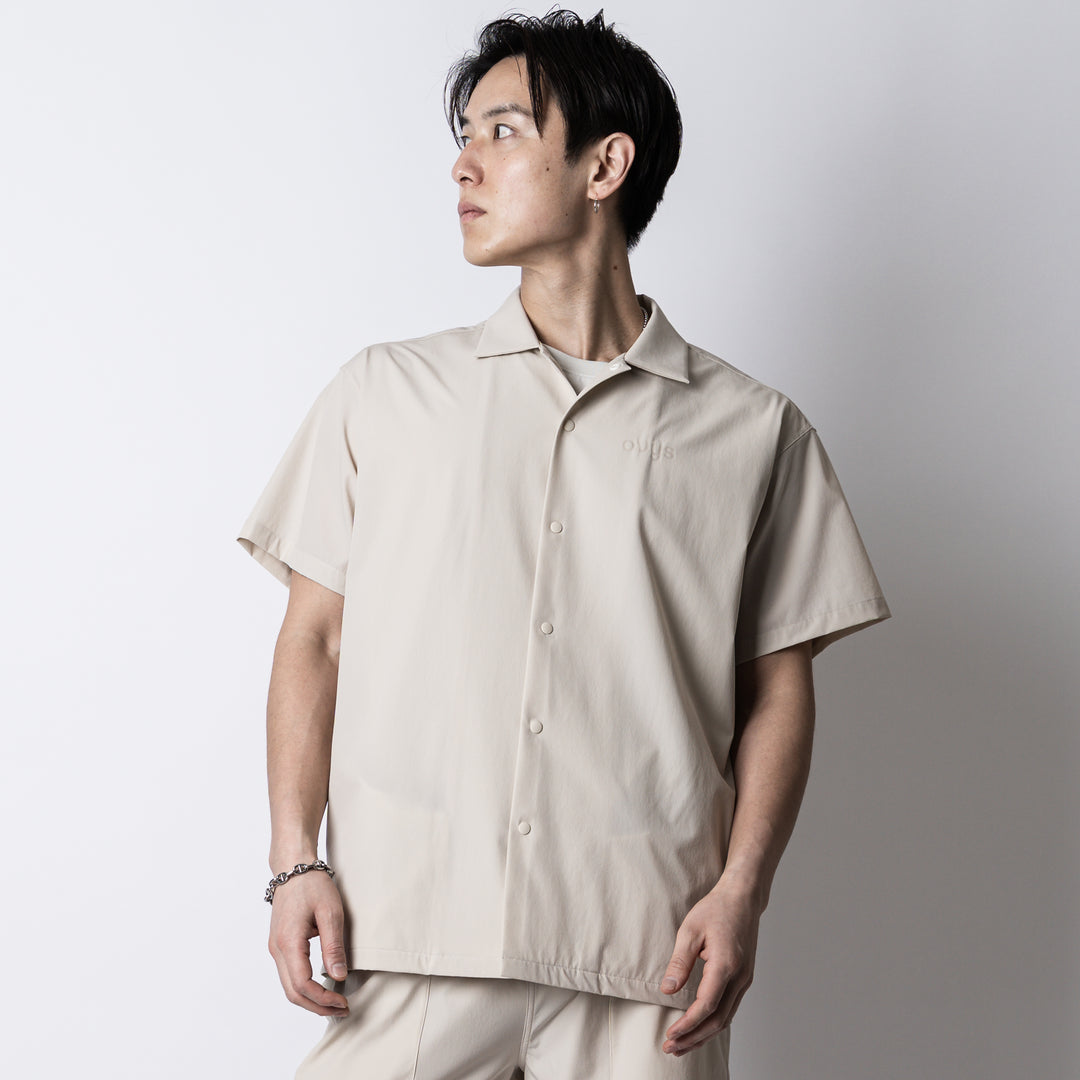WORKOUT NYLON OPEN COLLAR SHIRT