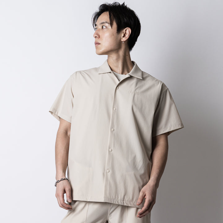 WORKOUT NYLON OPEN COLLAR SHIRT