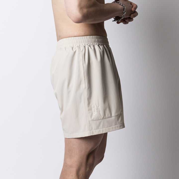 SQUARE LOGO WORKOUT NYLON TRAINEE SHORT PANTS