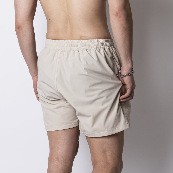 SQUARE LOGO WORKOUT NYLON TRAINEE SHORT PANTS