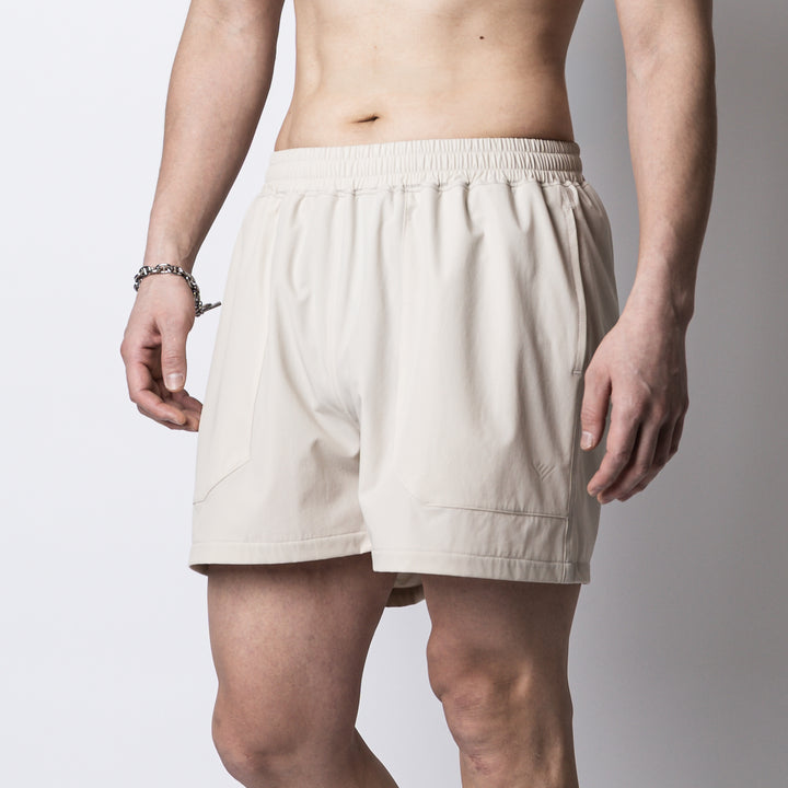 SQUARE LOGO WORKOUT NYLON TRAINEE SHORT PANTS