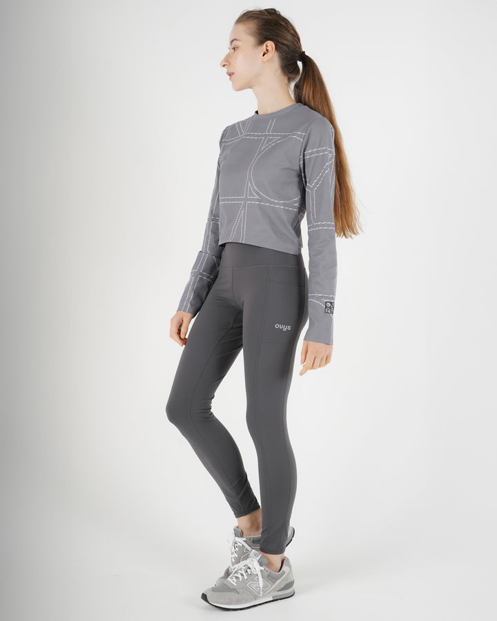 【予約商品】WMNS META DRY PATTERNED TIGHT CROPPED LS TEE