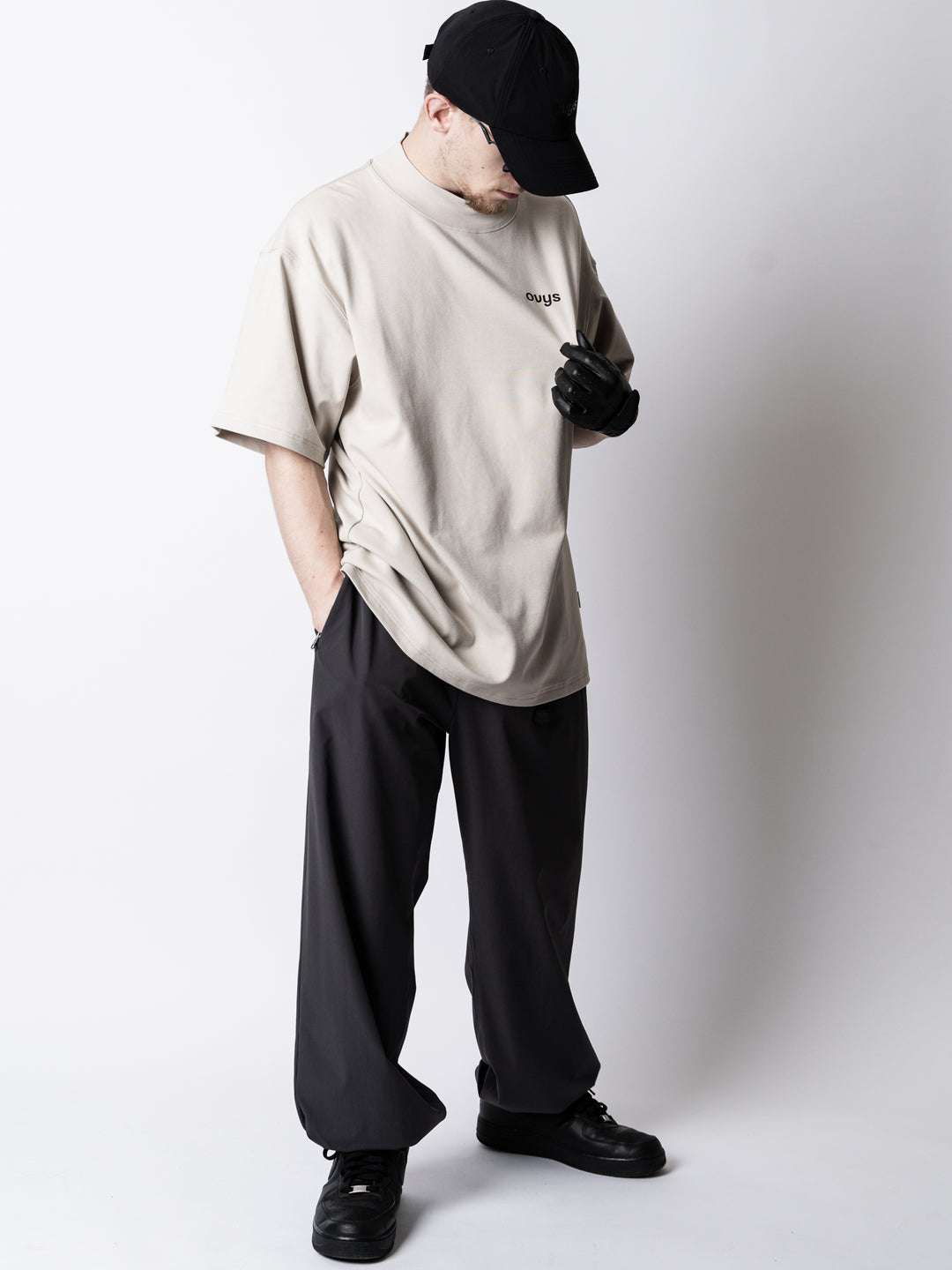 C-MESH MOCK NECK OVERSIZED SS TEE