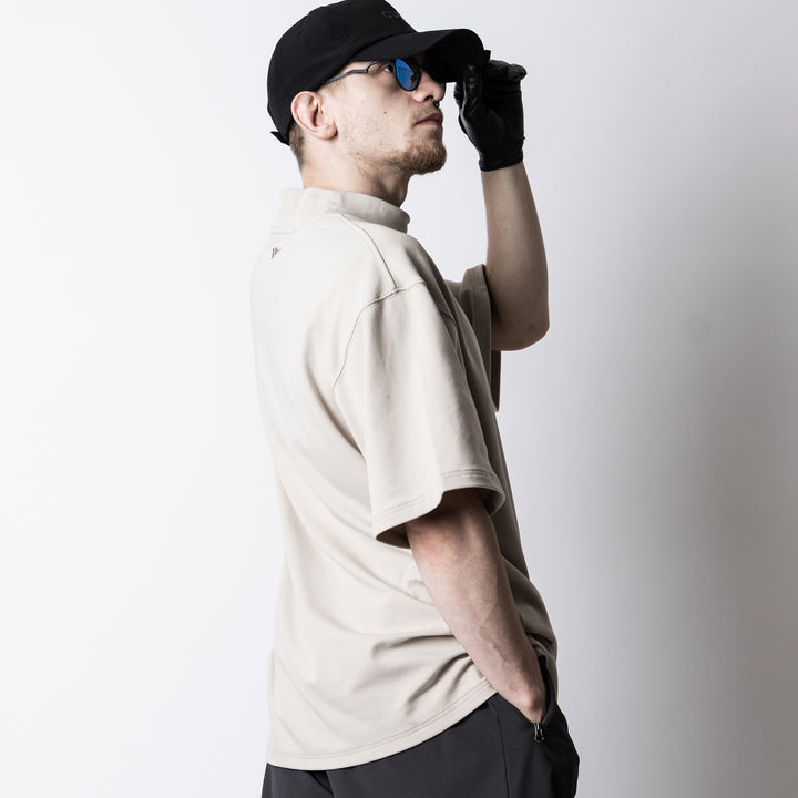 C-MESH MOCK NECK OVERSIZED SS TEE