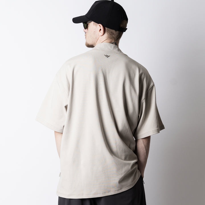 C-MESH MOCK NECK OVERSIZED SS TEE
