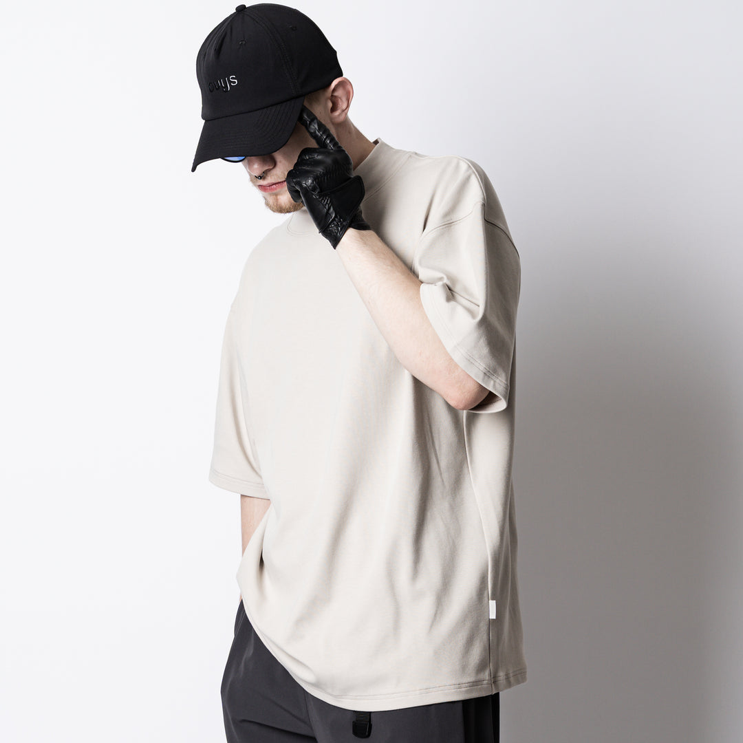C-MESH MOCK NECK OVERSIZED SS TEE
