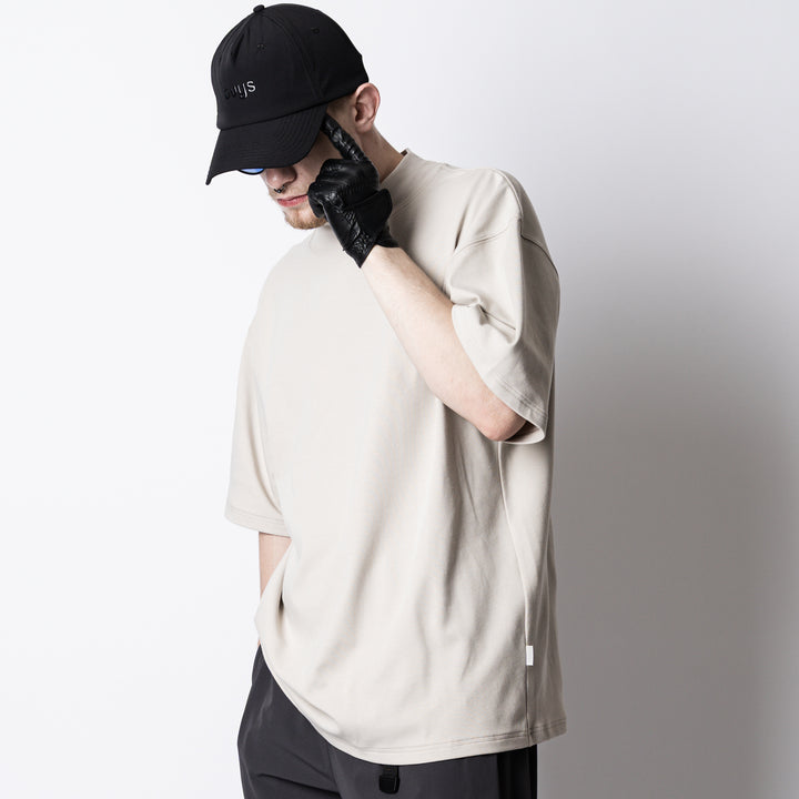C-MESH MOCK NECK OVERSIZED SS TEE