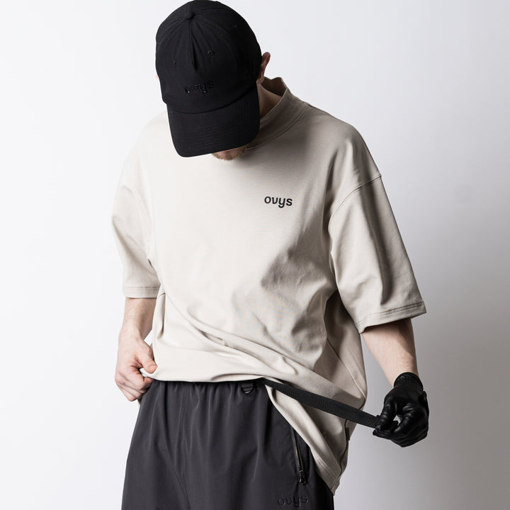 C-MESH MOCK NECK OVERSIZED SS TEE