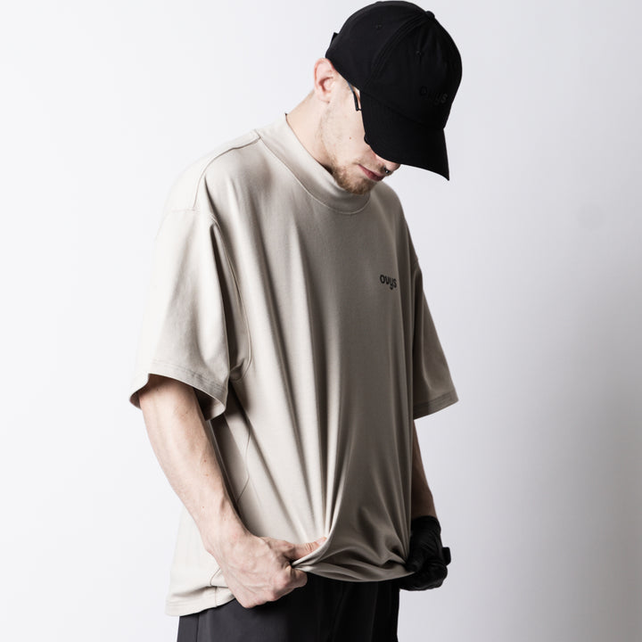 C-MESH MOCK NECK OVERSIZED SS TEE