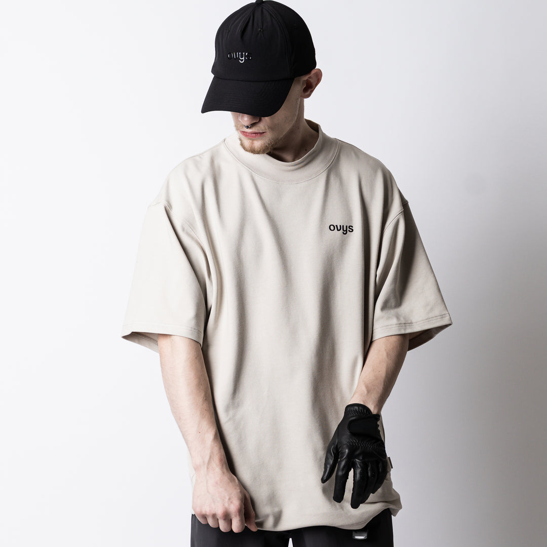 C-MESH MOCK NECK OVERSIZED SS TEE