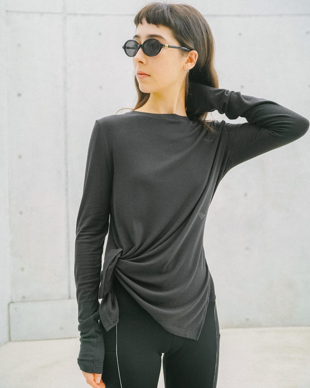 WMNS WOOL BLENDED LONG SLIT LS TEE