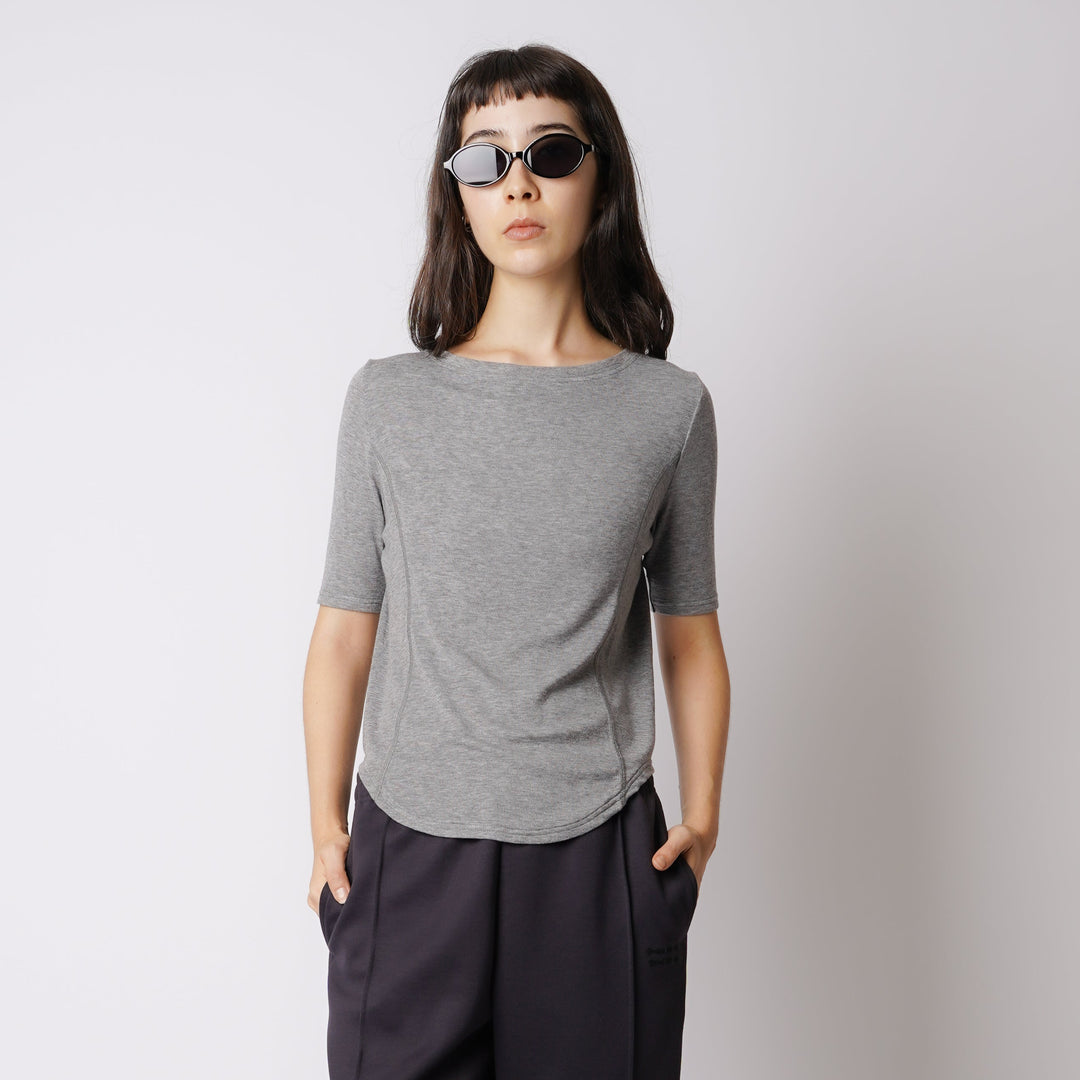 WMNS WOOL BLENDED ROUND HEM HS TEE