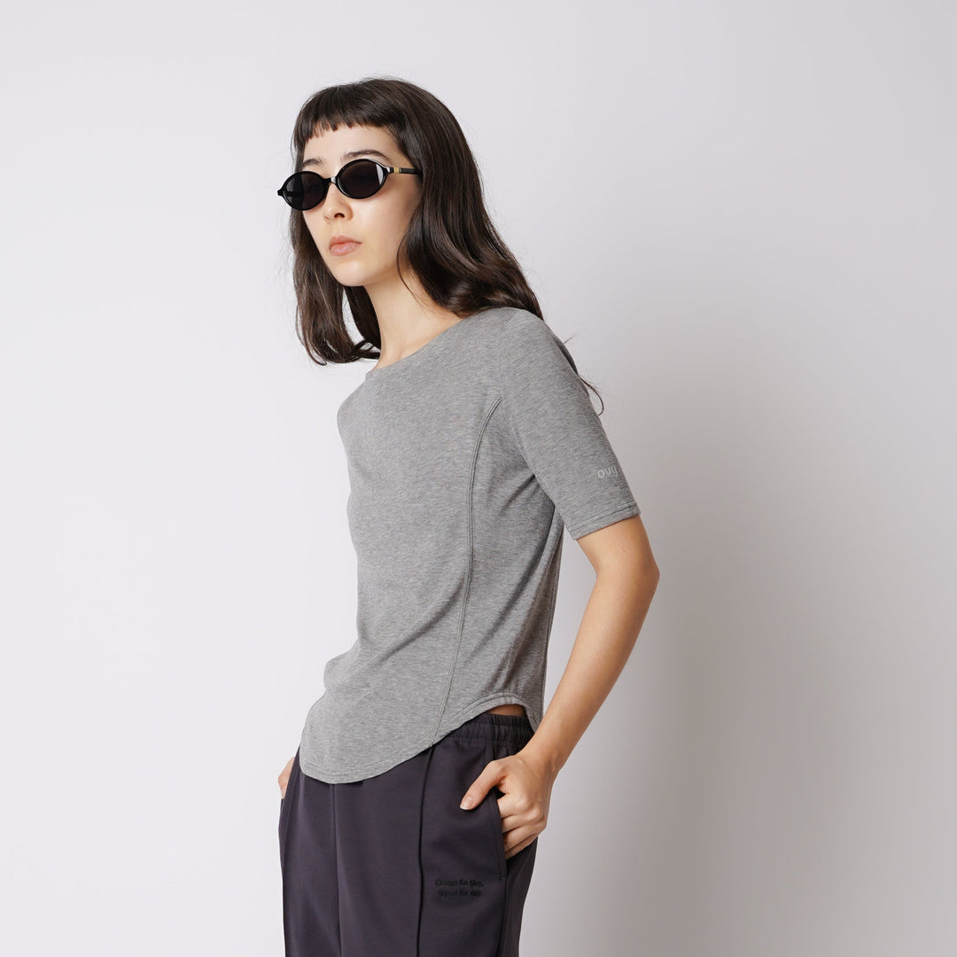 WMNS WOOL BLENDED ROUND HEM HS TEE