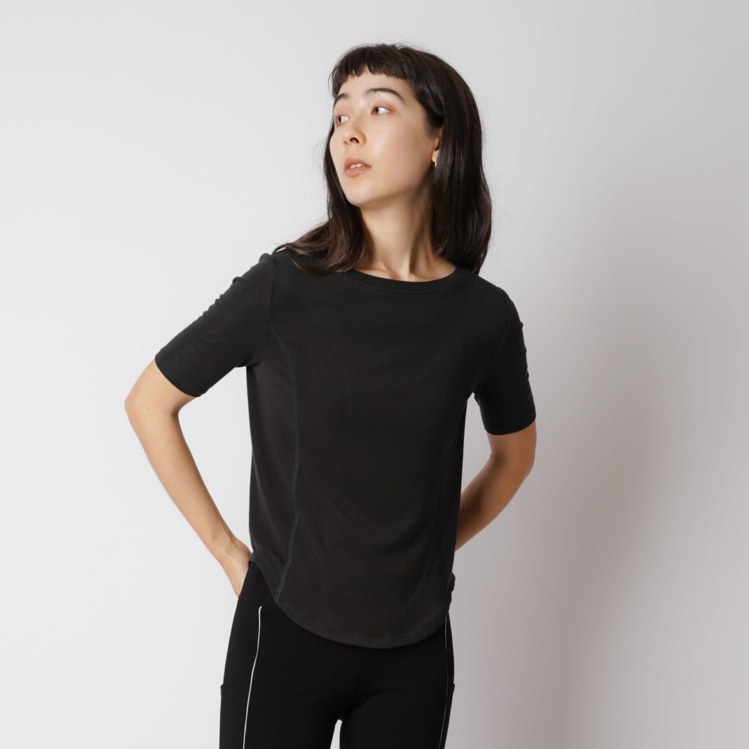 WMNS WOOL BLENDED ROUND HEM HS TEE