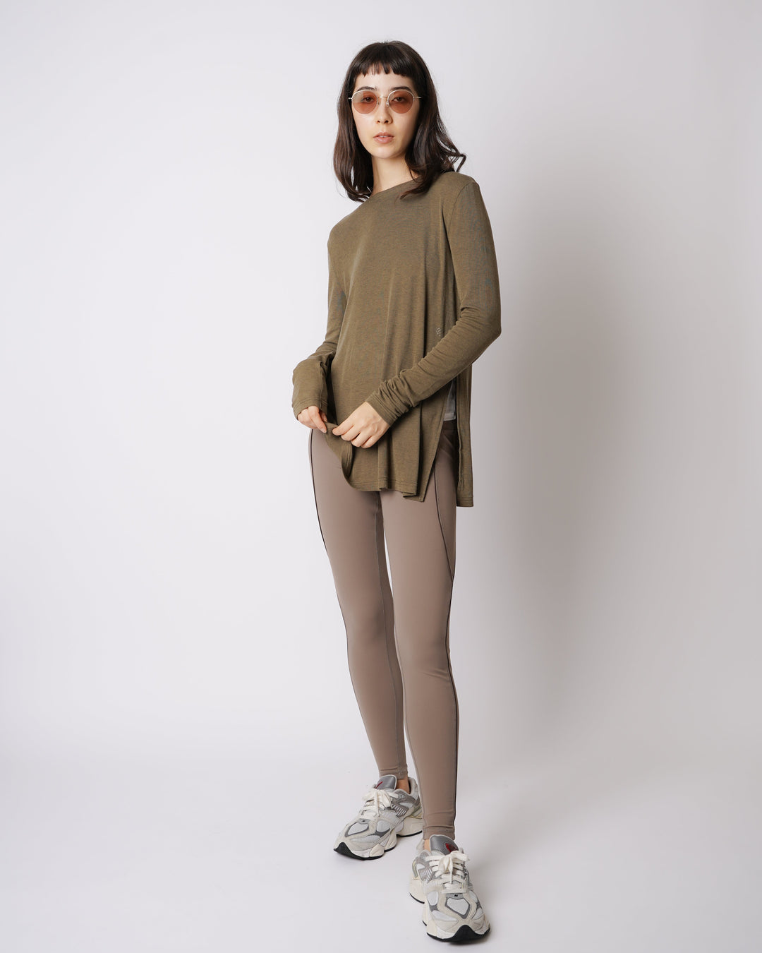 WMNS WOOL BLENDED LONG SLIT LS TEE