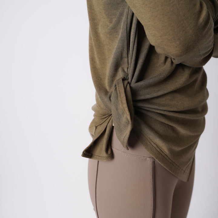 WMNS WOOL BLENDED LONG SLIT LS TEE