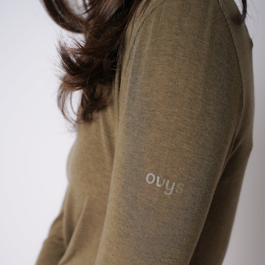 WMNS WOOL BLENDED LONG SLIT LS TEE