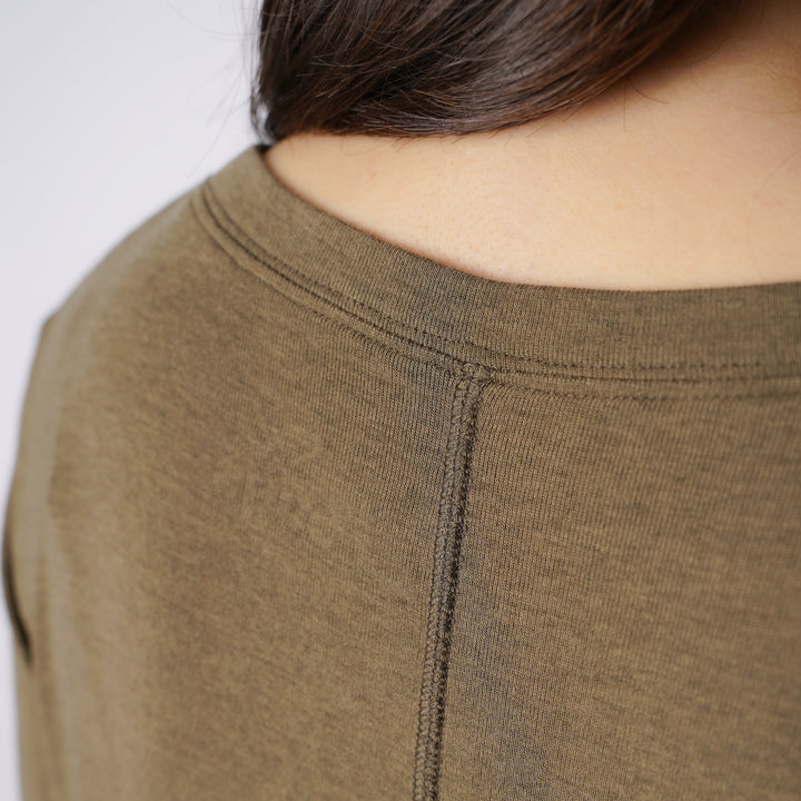 WMNS WOOL BLENDED LONG SLIT LS TEE