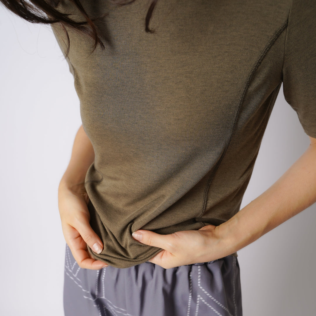 WMNS WOOL BLENDED ROUND HEM HS TEE