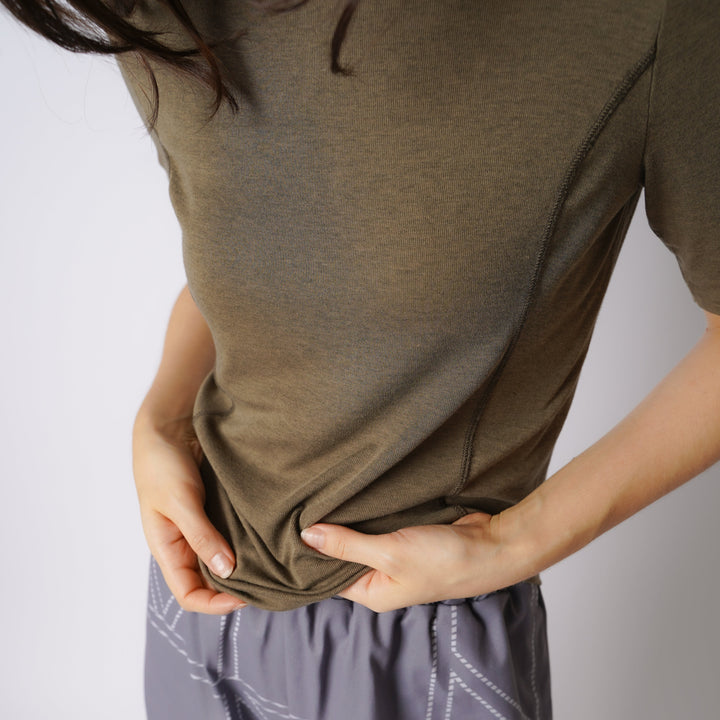 WMNS WOOL BLENDED ROUND HEM HS TEE