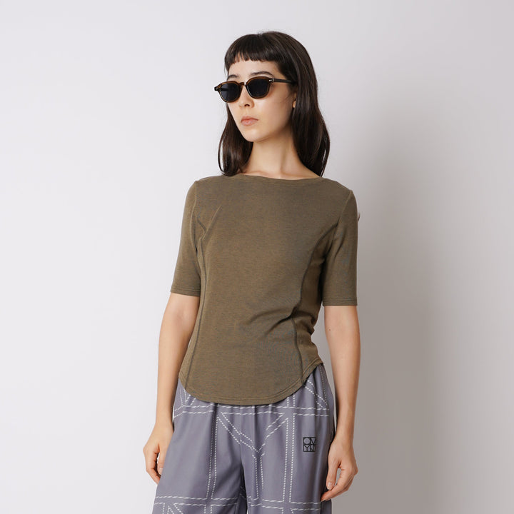 WMNS WOOL BLENDED ROUND HEM HS TEE