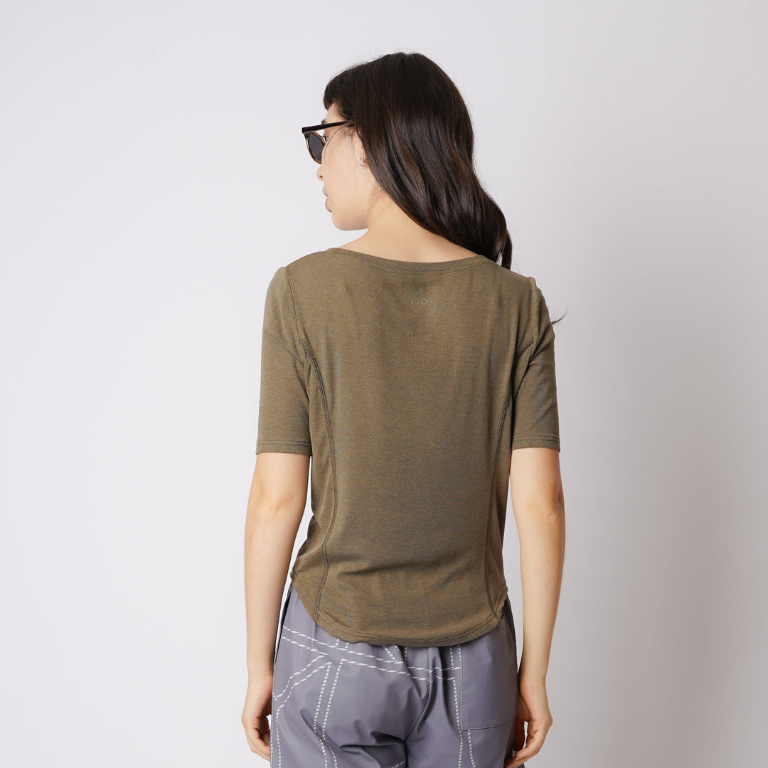 WMNS WOOL BLENDED ROUND HEM HS TEE
