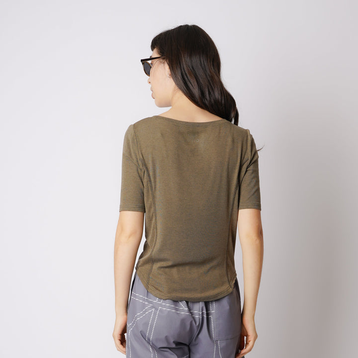 WMNS WOOL BLENDED ROUND HEM HS TEE