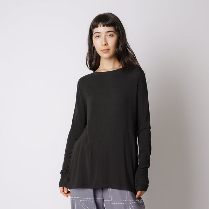 WMNS WOOL BLENDED LONG SLIT LS TEE