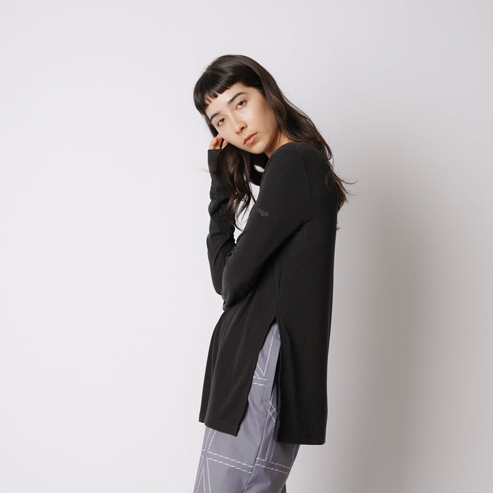 WMNS WOOL BLENDED LONG SLIT LS TEE