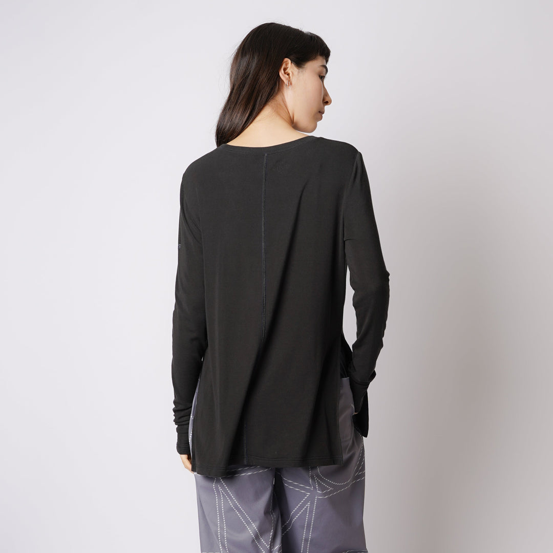 WMNS WOOL BLENDED LONG SLIT LS TEE