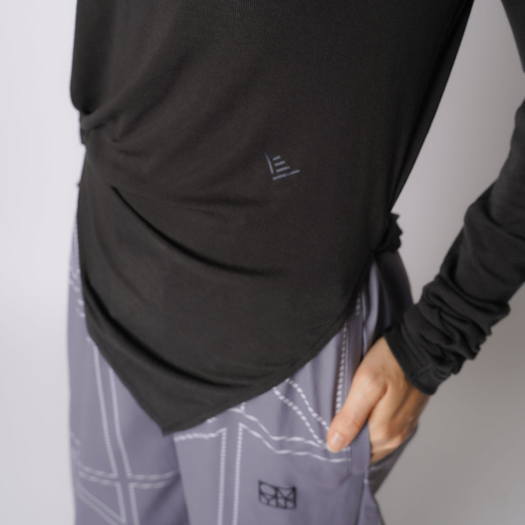 WMNS WOOL BLENDED LONG SLIT LS TEE