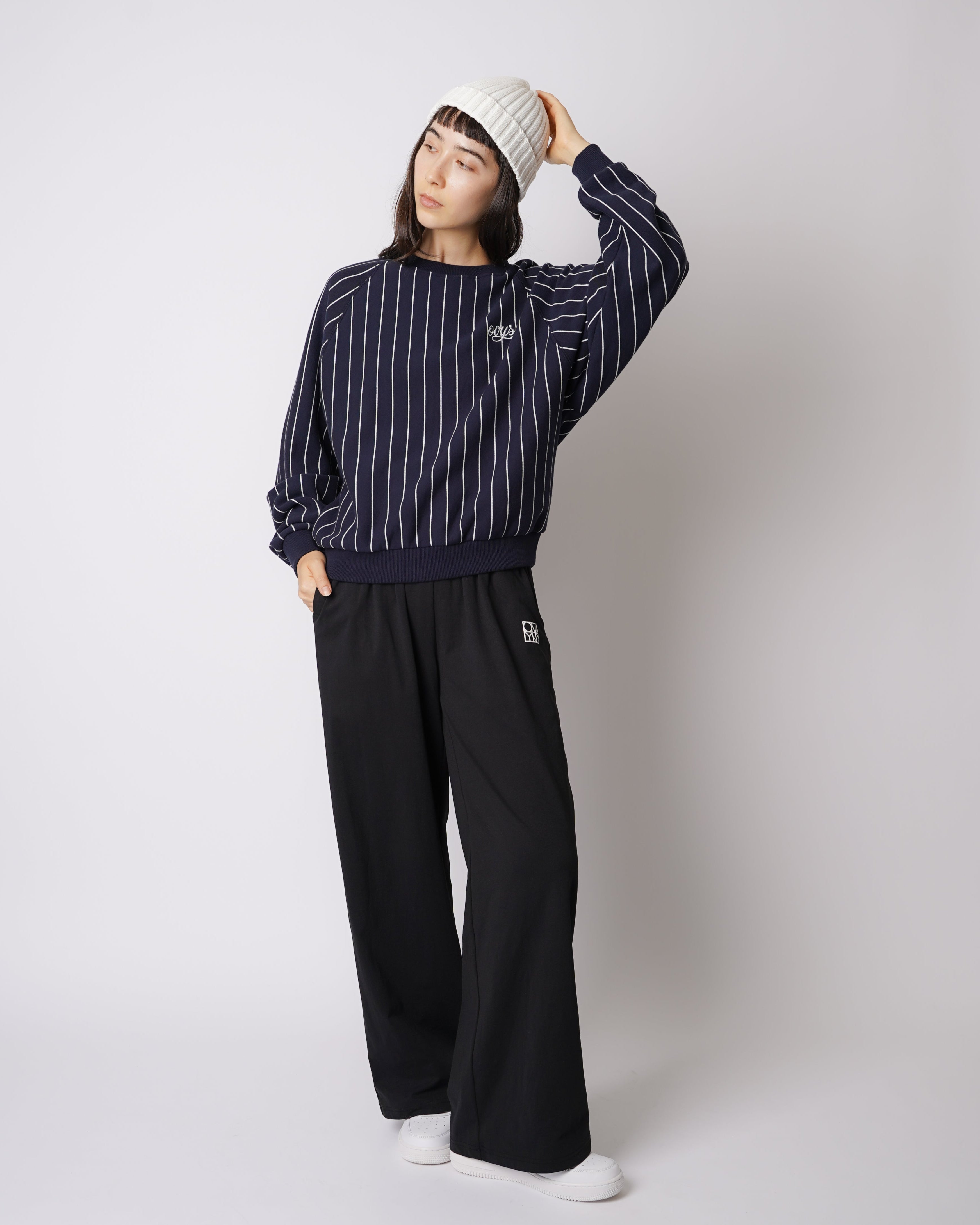 レディース【ovys公式】ストライプスウェットクルーネック – ovys