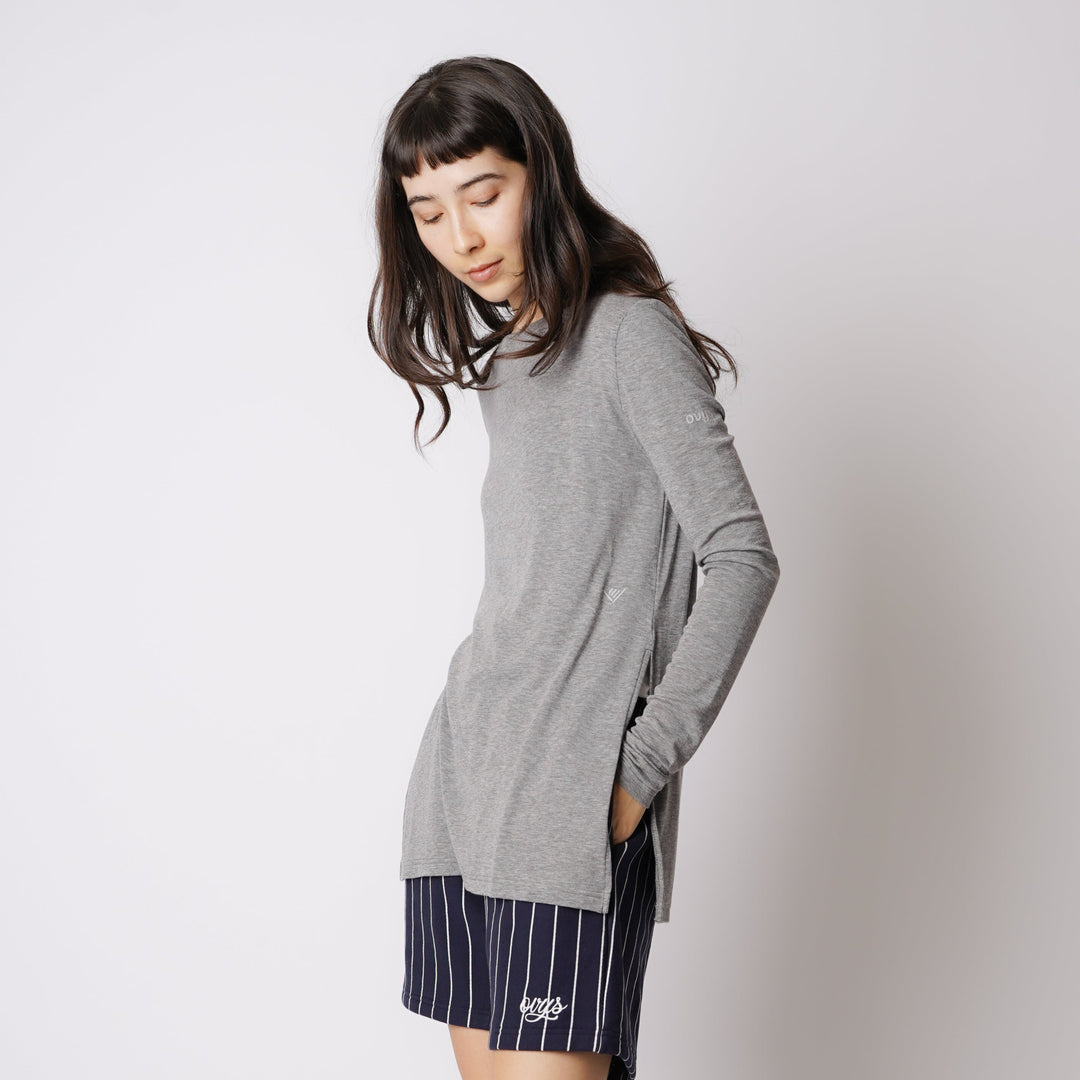 WMNS WOOL BLENDED LONG SLIT LS TEE