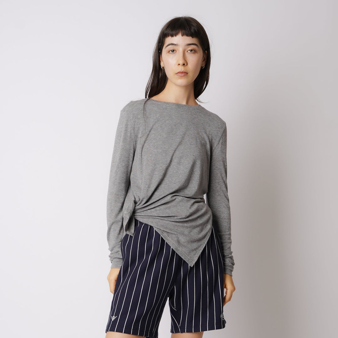 WMNS WOOL BLENDED LONG SLIT LS TEE